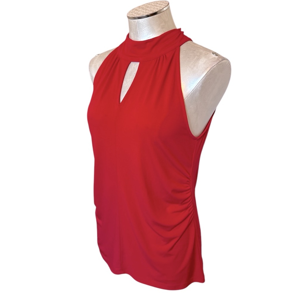 Belldini Women’s Red Halter Keyhole Front Sleeveless Top Size M